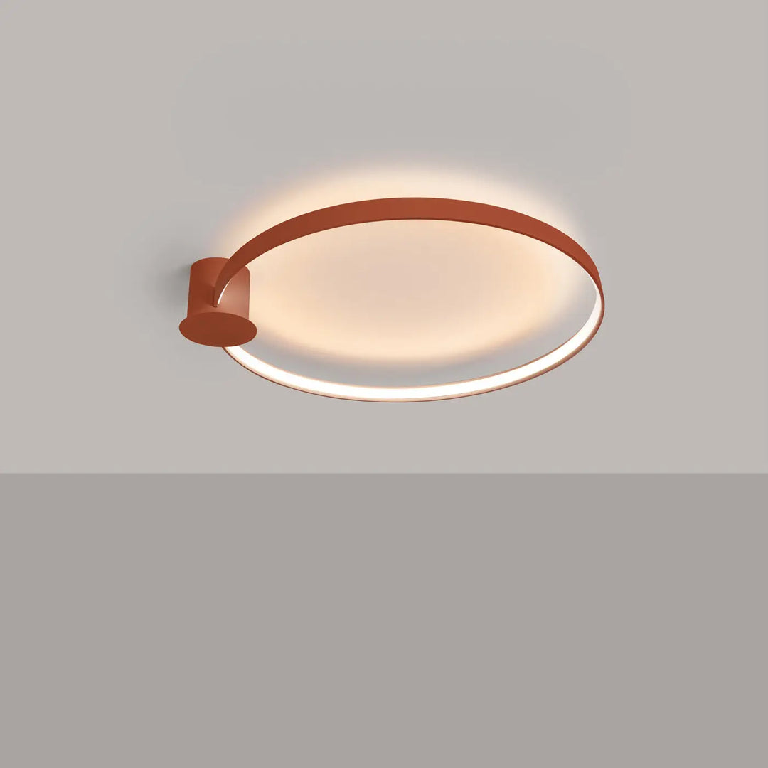 Luminaire plafonnier collection rio design moderne en cuivre rouge ocre avec éclairage d ambiance doux et minimaliste