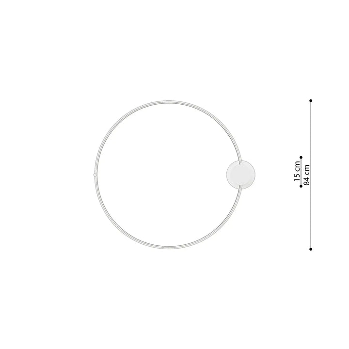 Luminaire plafonnier collection rio design moderne en métal rouge ocre avec anneau circulaire de 84 cm de hauteur