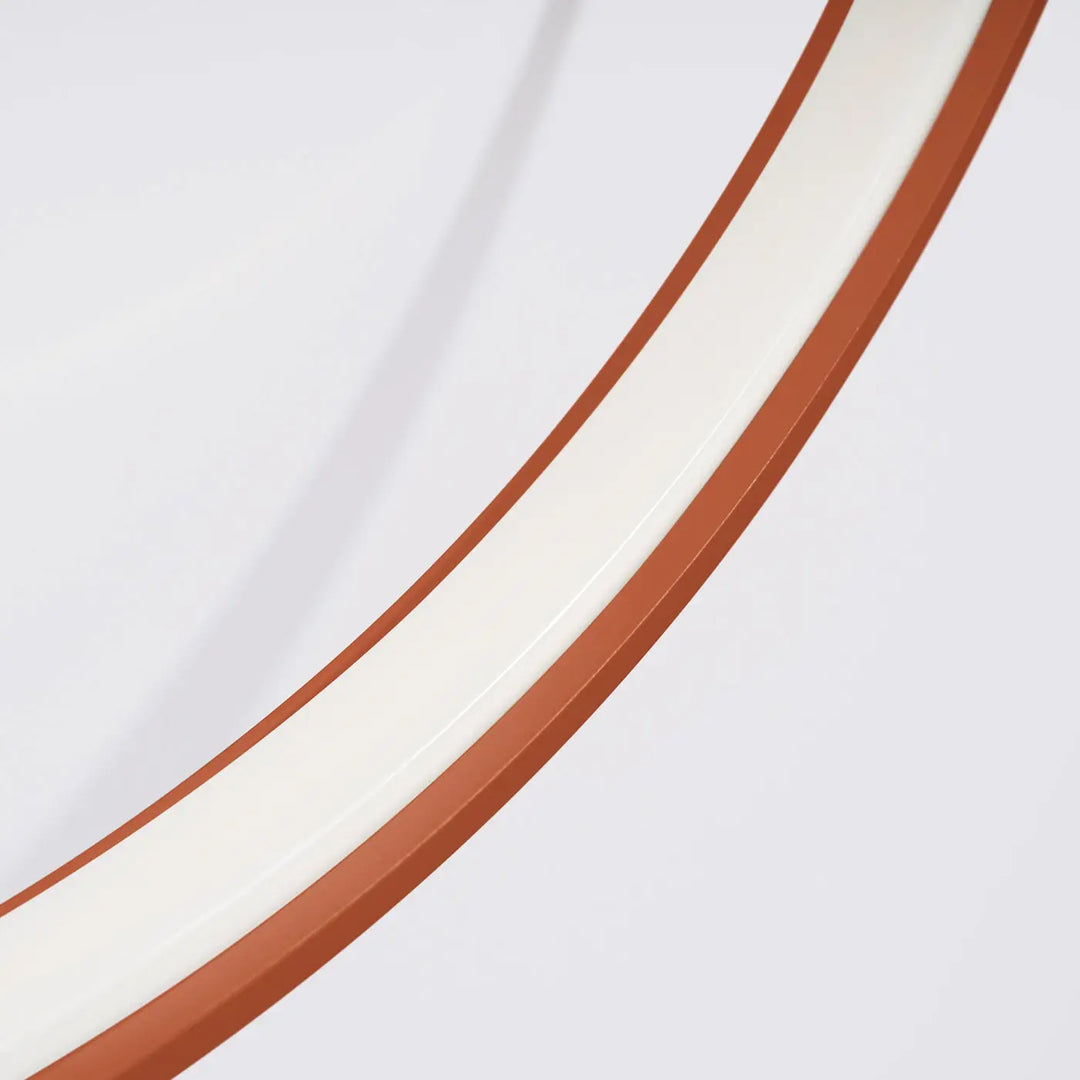 Luminaire plafonnier rio 78 3000k rouge ocre avec cadre miroir courbe design moderne collection rio