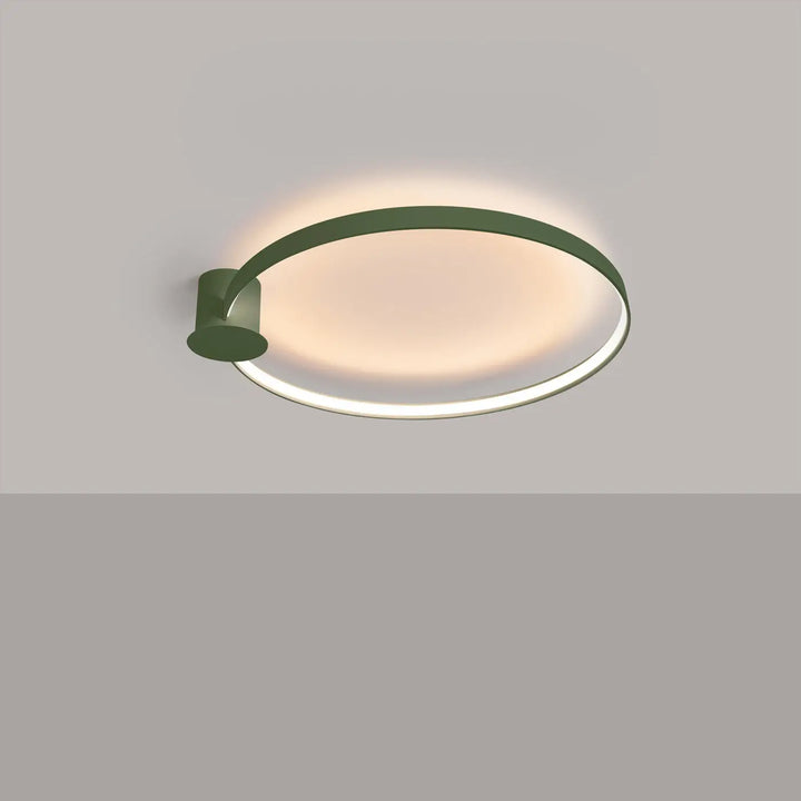Luminaire plafonnier moderne collection rio vert olive en métal mat avec éclairage led blanc chaud 3000k design moderne