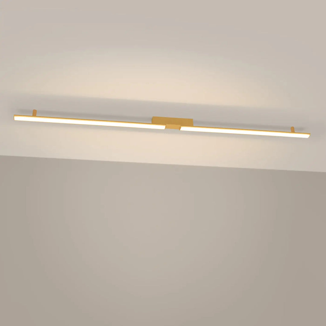 Luminaire plafonnier doré led linéaire collection lagom allie design minimaliste et excellente finition 3000K