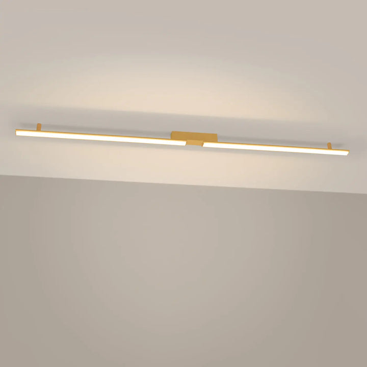 Luminaire plafonnier doré led linéaire collection lagom allie design minimaliste et excellente finition 3000K