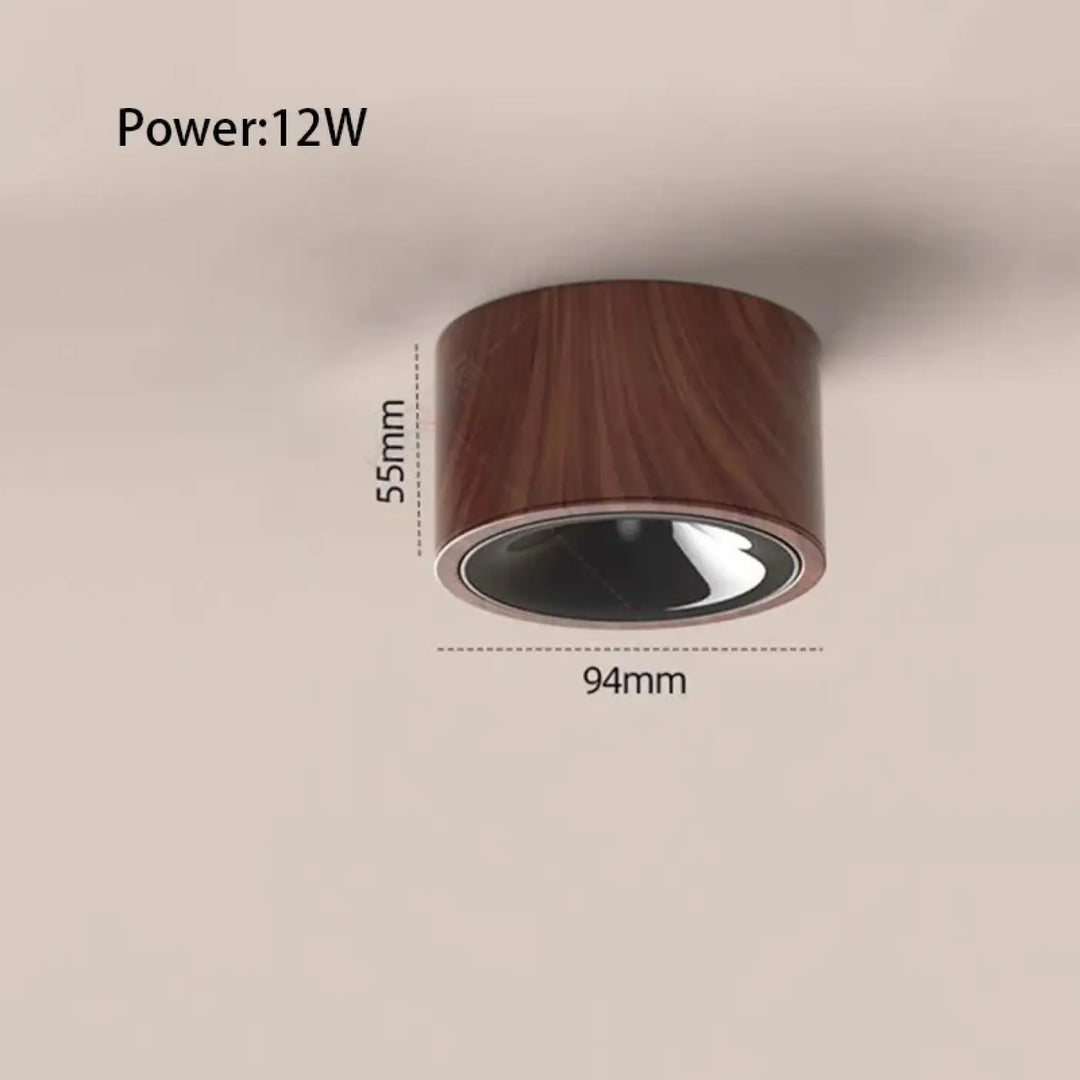 Luminaire plafonnier led avec finition aluminium marron chic