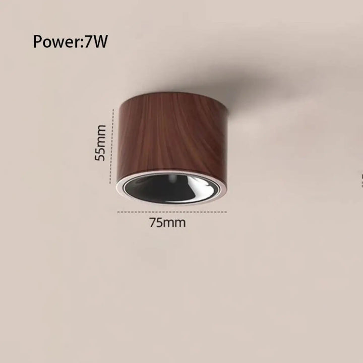 Luminaire plafonnier led avec finition aluminium marron chic