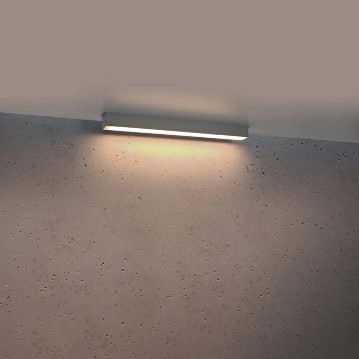 Luminaire plafonnier pinne 67 3000k gris avec module led rectangulaire moderne et paramètres d’éclairage chaleureux et uniformes