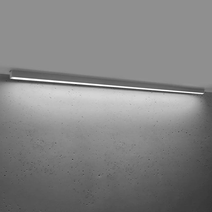 Luminaire plafonnier pinne 200 4000k gris avec led strip minimaliste argenté pour paramètres d’éclairage bureau à domicile
