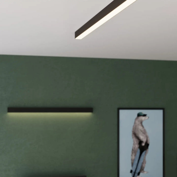 Luminaire plafonnier collection pinne noir led linéaire moderne avec paramètres d’éclairage 4000k pour lampe suspendue