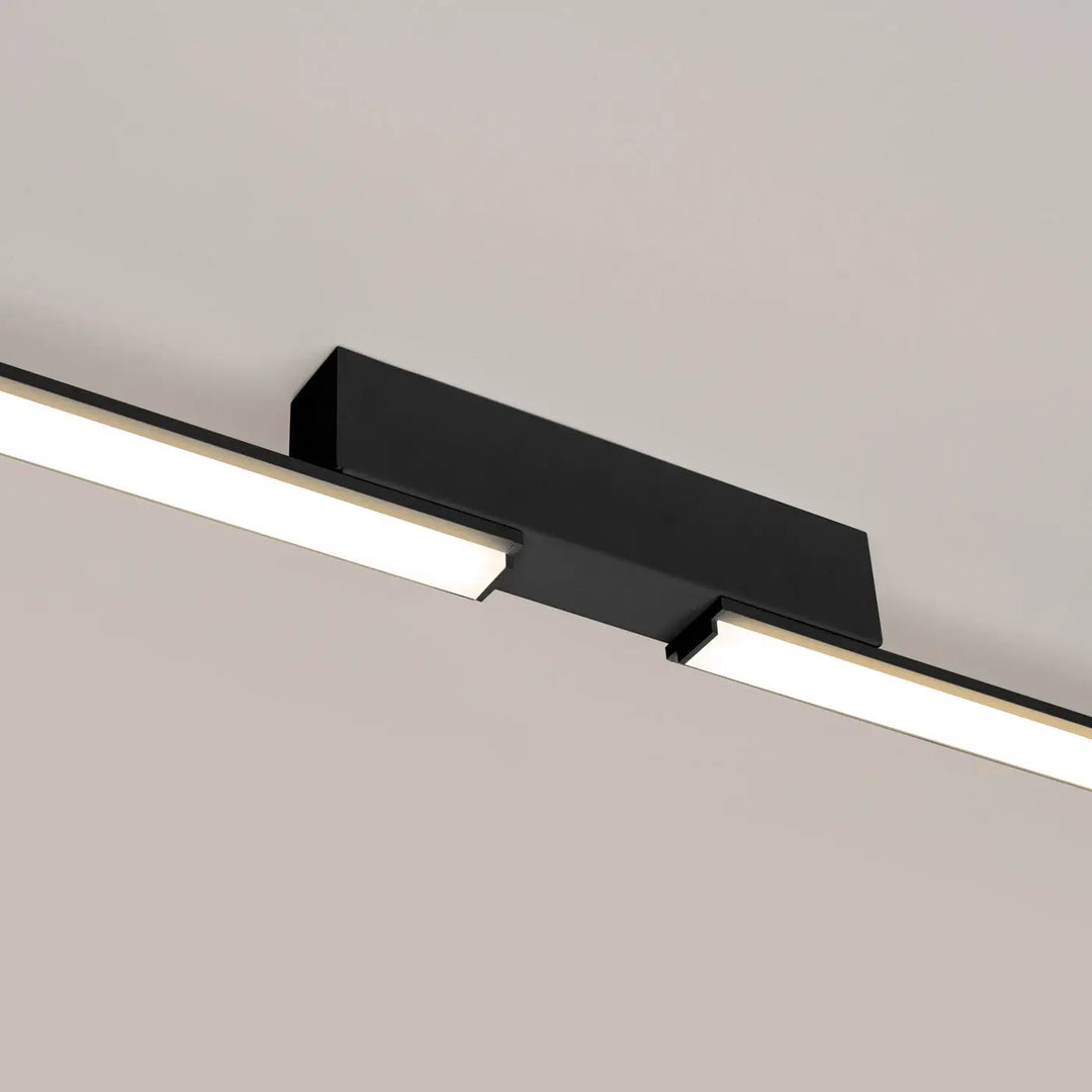 Luminaire plafonnier lagom noir plafonniers linéaires à trois longueurs avec lumière chaude 3000k design moderne