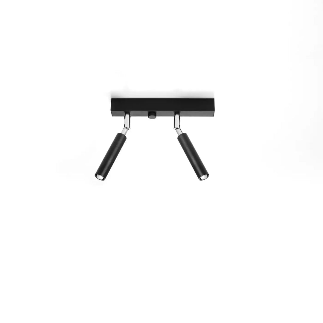Plafonnier moderne eyetech noir à double tête avec design industriel et accents chrome pour ambiance loft