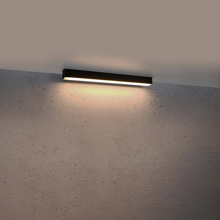 Luminaire plafonnier pinne 67 3000k noir avec module led encastré émettant une lumière blanche chaude pour bureau à domicile