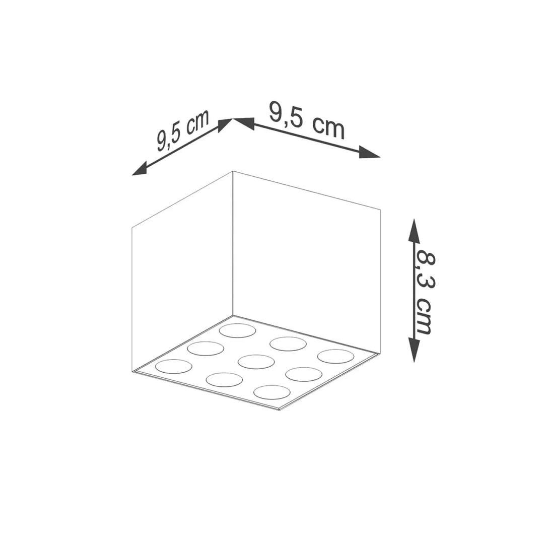 Plafonnier ozzy led noir cube minimaliste avec grille de spots circulaires design moderne combinaison parfaite