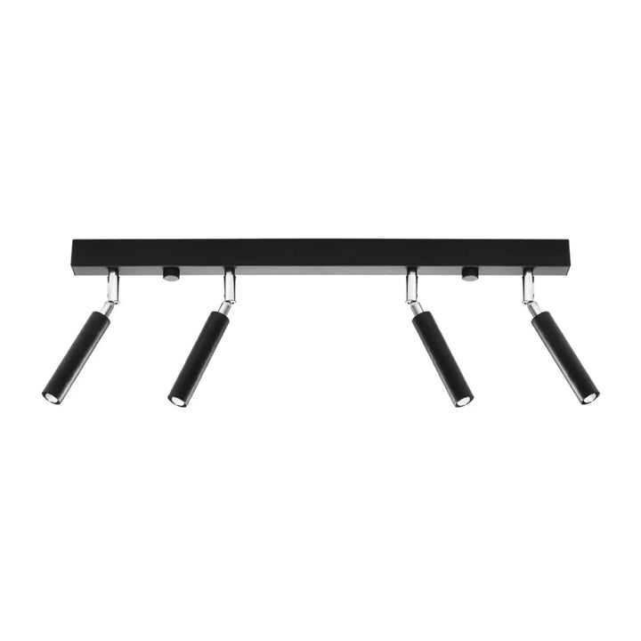 Plafonnier moderne eyetech noir avec quatre spots réglables de style industriel pour ambiance loft