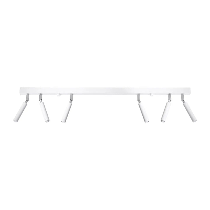 Plafonnier moderne eyetech blanc avec cinq spotlights ajustables style industriel d’ambiance loft