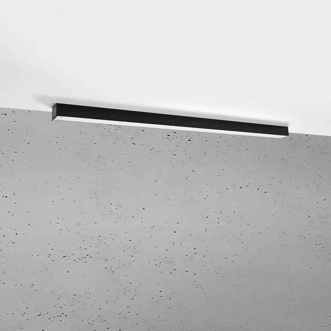 Luminaire plafonnier noir rectangulaire encastré avec design moderne de la collection pinne pour paramètres déclairage