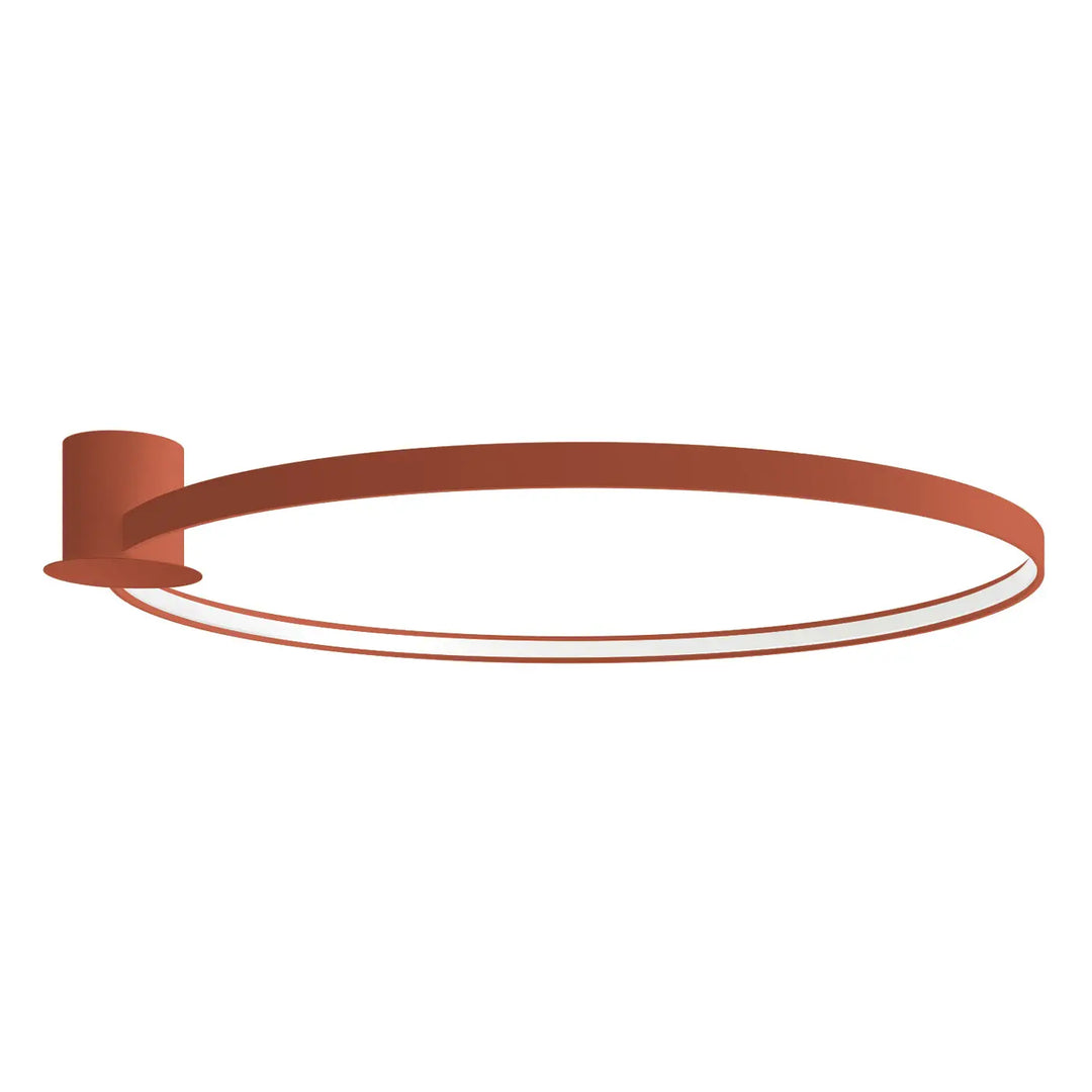 Luminaire plafonnier rio 110 rouge ocre en aluminium allient élégance avec anneaux led intégrés minimalistes
