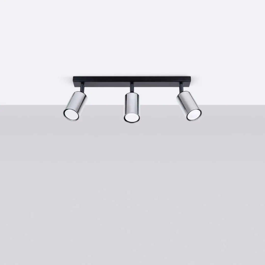 Luminaire plafonnier winx 3 noir chrome avec trois lampes modernes design winx allie pour éclairage intérieur