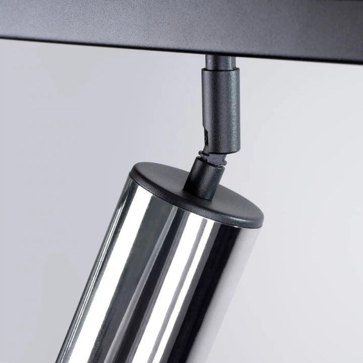 Plafonnier winx winx allie design avec finition chrome cylindrique et support noir mat en métal pour éclairage moderne