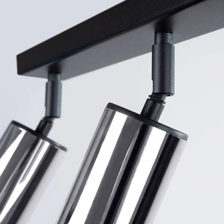 Plafonnier winx noir avec abat-jour cylindrique chrome design lampe winx allie moderne et élégant