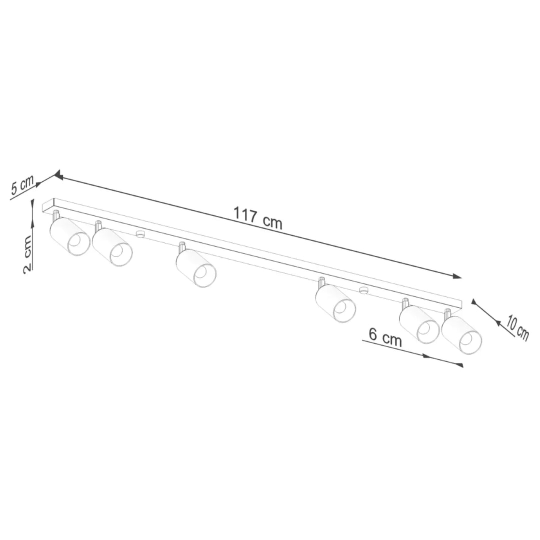 Luminaire plafonnier winx 6l noir 117 cm avec six spots réglables design winx allie élégant et moderne