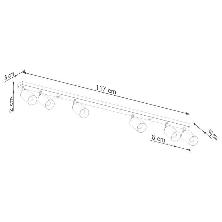 Luminaire plafonnier winx 6l noir 117 cm avec six spots réglables design winx allie élégant et moderne
