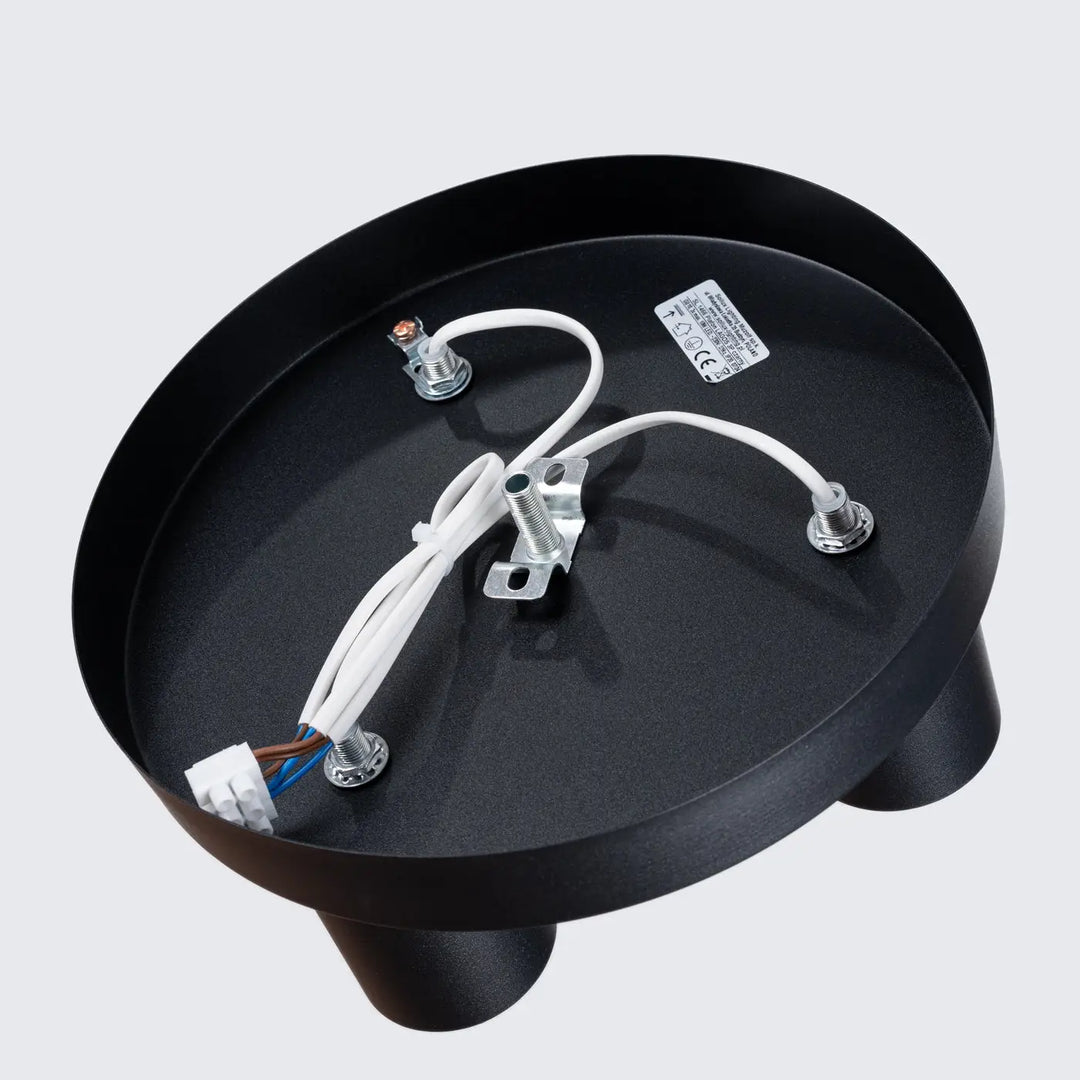 Plafonnier lagos 3p noir finition mate noire avec câblage intégré pour un caractère chic et moderne