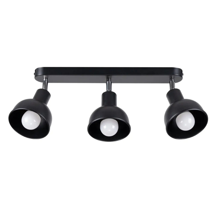 Luminaire plafonnier elba 3 noir avec trois spots réglables finition noir mat alliant minimalisme combiné et éléments subtils