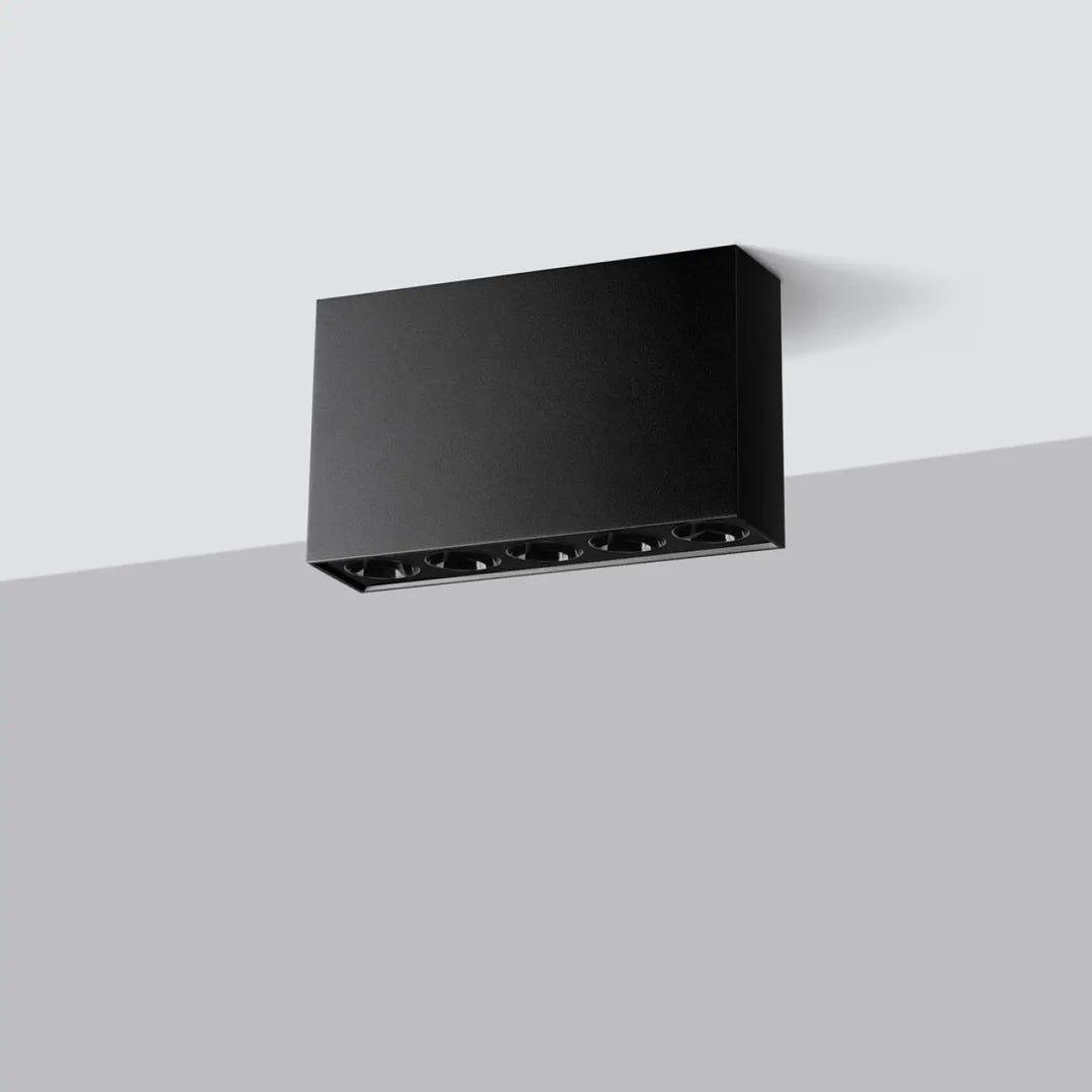 Plafonnier sole led noir design moderne avec multiple ouvertures circulaires pour une combinaison parfaite dclairage