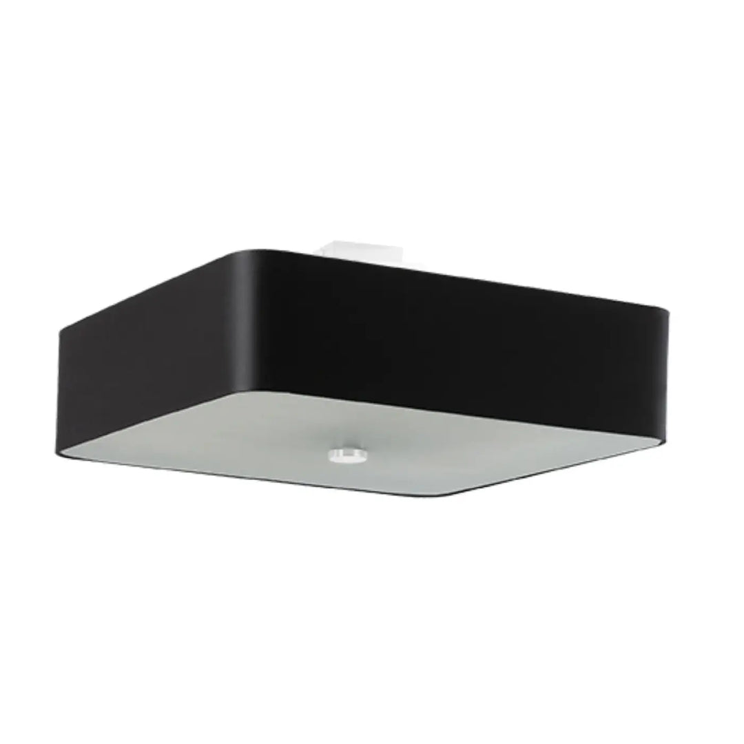 Luminaire plafonnier lokko 55 noir avec contour distinct et diffuseur blanc aux couleurs classique en finition mate