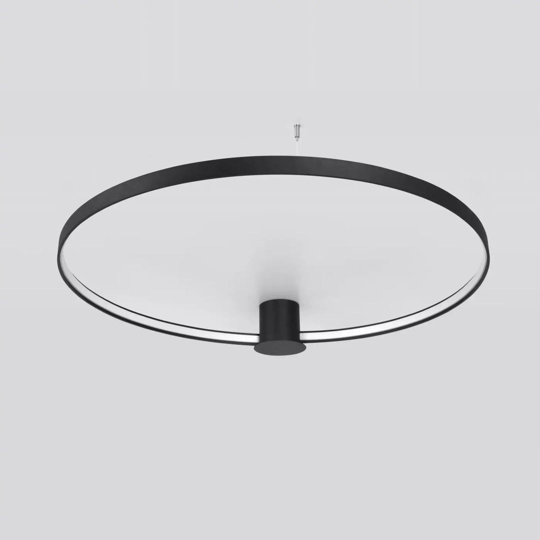 Luminaire plafonnier rio 110 noir avec modules led rond design unique et base cylindrique centrale lampes rio