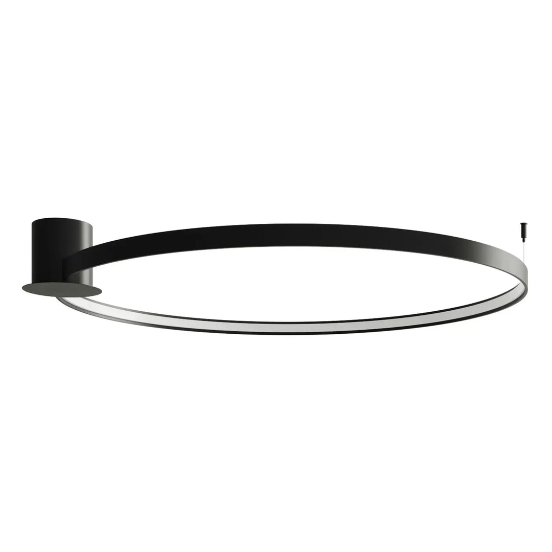 Luminaire plafonnier rio 110 noir avec anneau métallique design unique et modules led pour lampes rio modernes