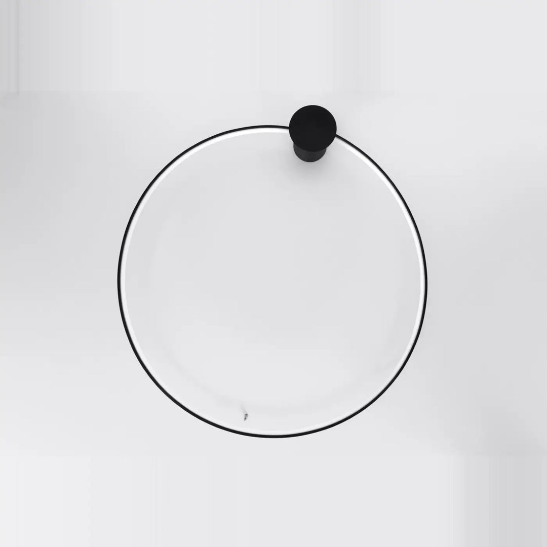 Luminaire plafonnier rio 110 4000k en verre circulaire minimaliste avec rim noir et base murale noire design unique modules led lampes rio