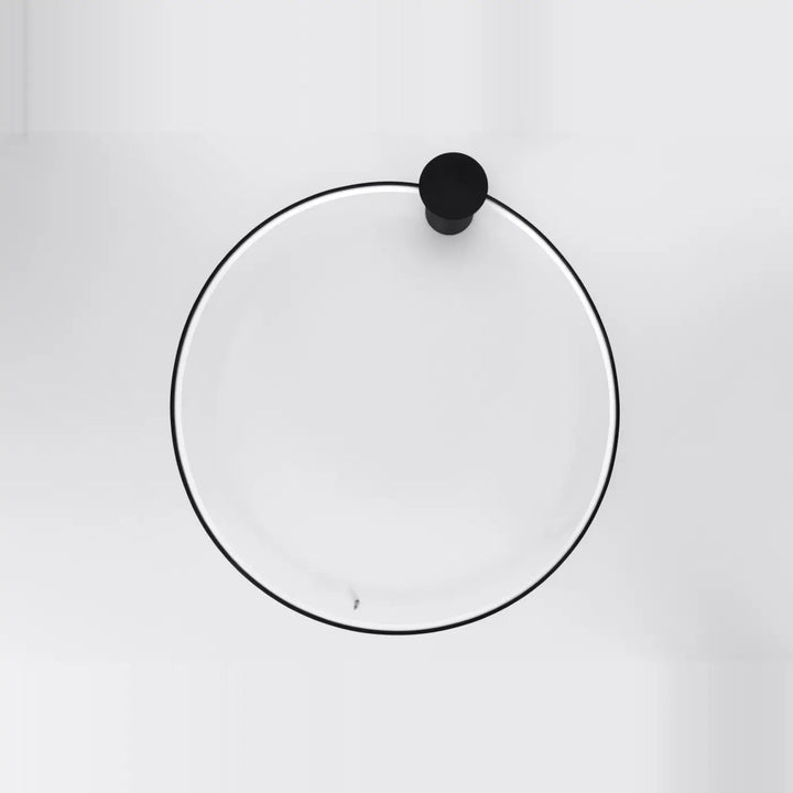 Luminaire plafonnier rio 110 4000k en verre circulaire minimaliste avec rim noir et base murale noire design unique modules led lampes rio