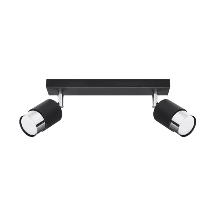 Plafonnier nero double tête noir avec accents chrome design applique moderne pour éclairage intérieur contemporain