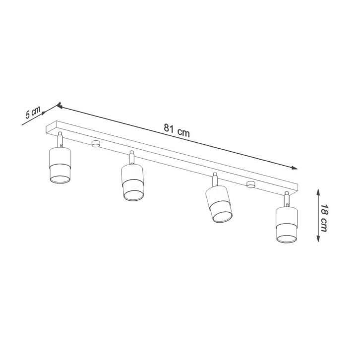 Luminaire plafonnier nero 4 noir chrome avec quatre spots ajustables design applique moderne plafonnier applique moderne