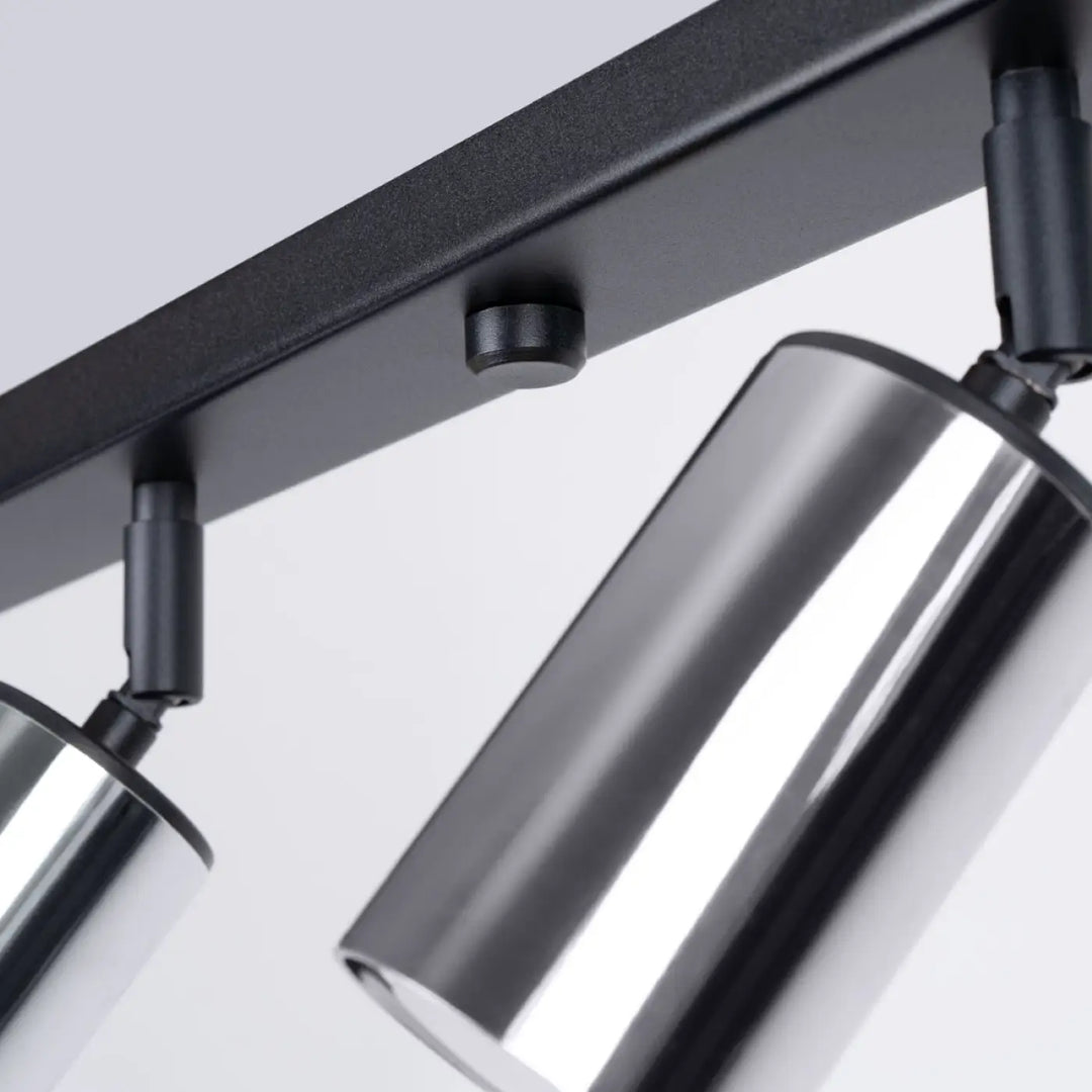 Luminaire plafonnier winx 6l en noir et chrome avec spotlights réglables design winx allie moderne
