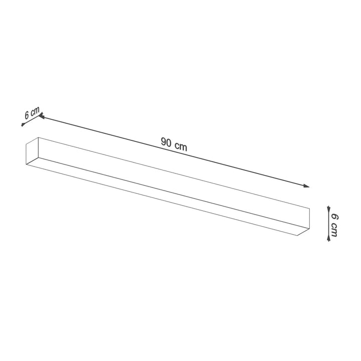 Luminaire plafonnier pinne 90 noir 90 cm x 6 cm avec module led pour paramètres d’éclairage optimal de la collection pinne