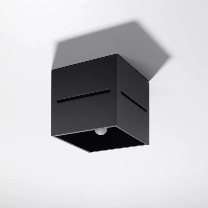Plafonnier lobo noir mat avec perforation linéaire dispersera un spectacle lumineux moderne et épuré