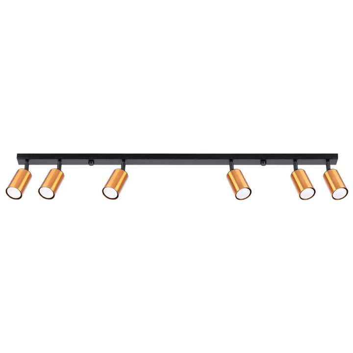 Luminaire plafonnier winx 6l noir avec six spots réglables finition cuivre lampe winx allie design moderne