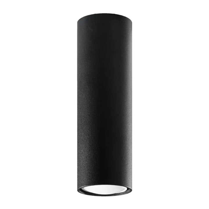 Plafonnier Lagos 20 noir cylindrique mat avec intérieur blanc offrant élégance moderne et lumière fonctionnelle