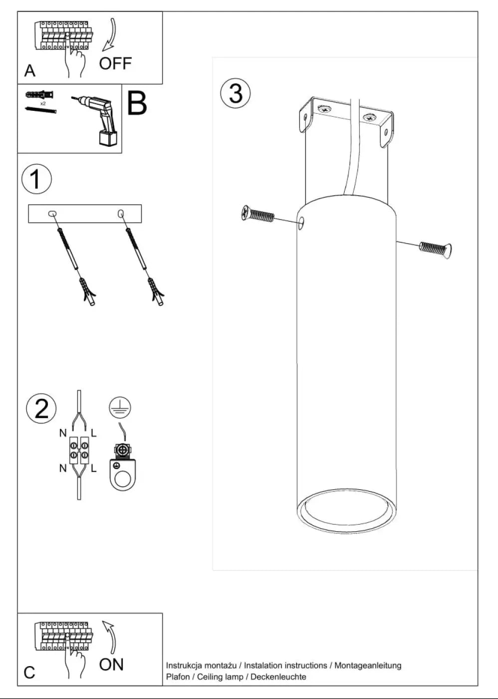 Plafonnier lagos cylindre noir en métal avec élégance moderne pour une lumière fonctionnelle et minimaliste