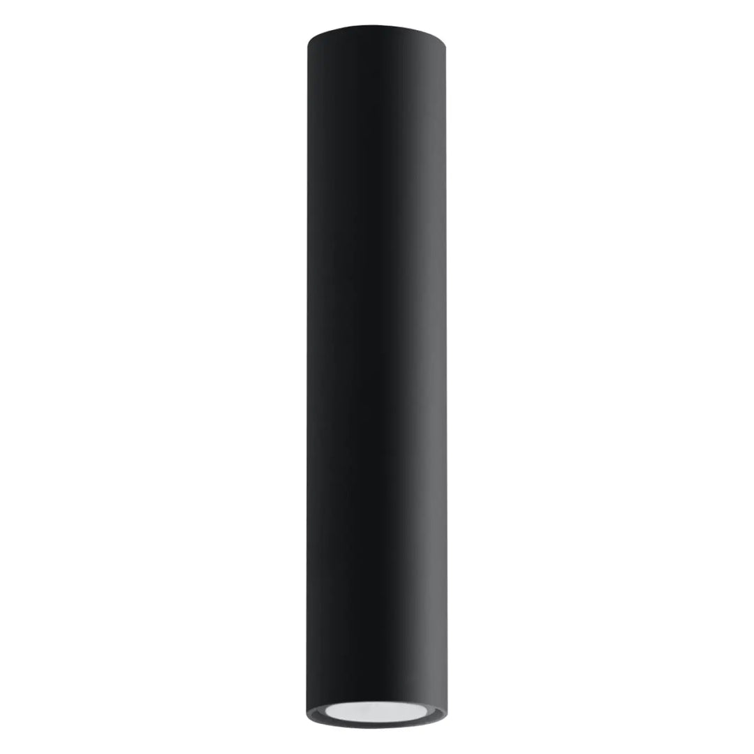 Plafonnier lagos noir cylindrique avec finition mate et lumière fonctionnelle led pour élégance moderne