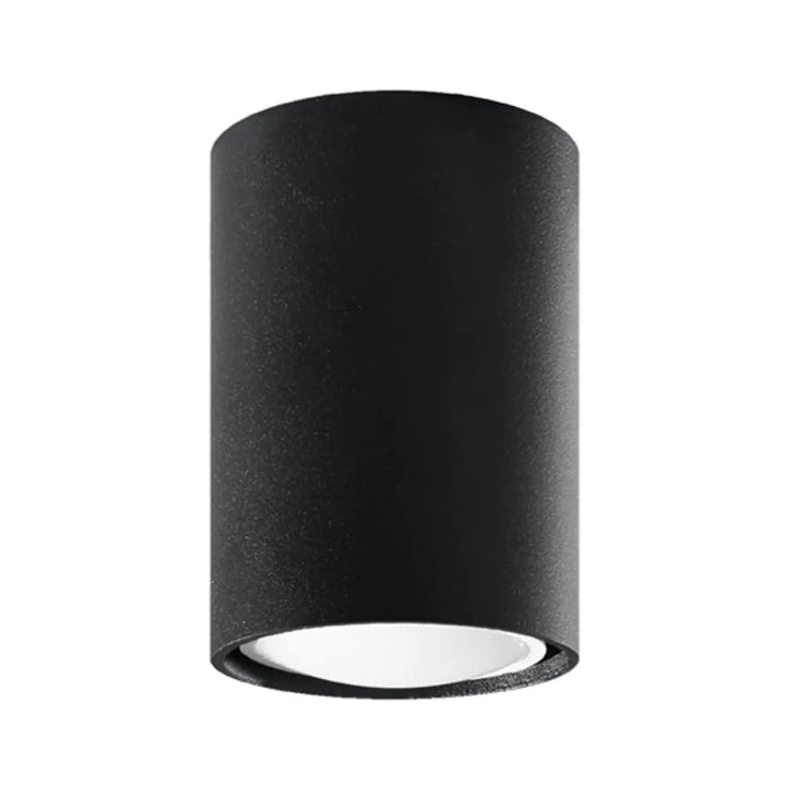 Plafonnier lagos 10 noir cylindrique mat avec intérieur blanc pour une élégance moderne et lumière fonctionnelle