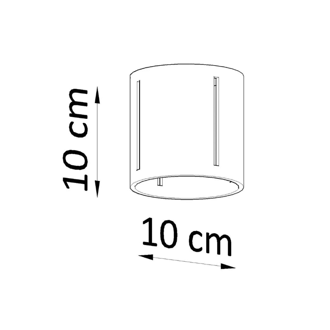 Plafonnier inez noir minimaliste avec perforation linéaire et diamètre 10 cm offrant un spectacle lumineux élégant