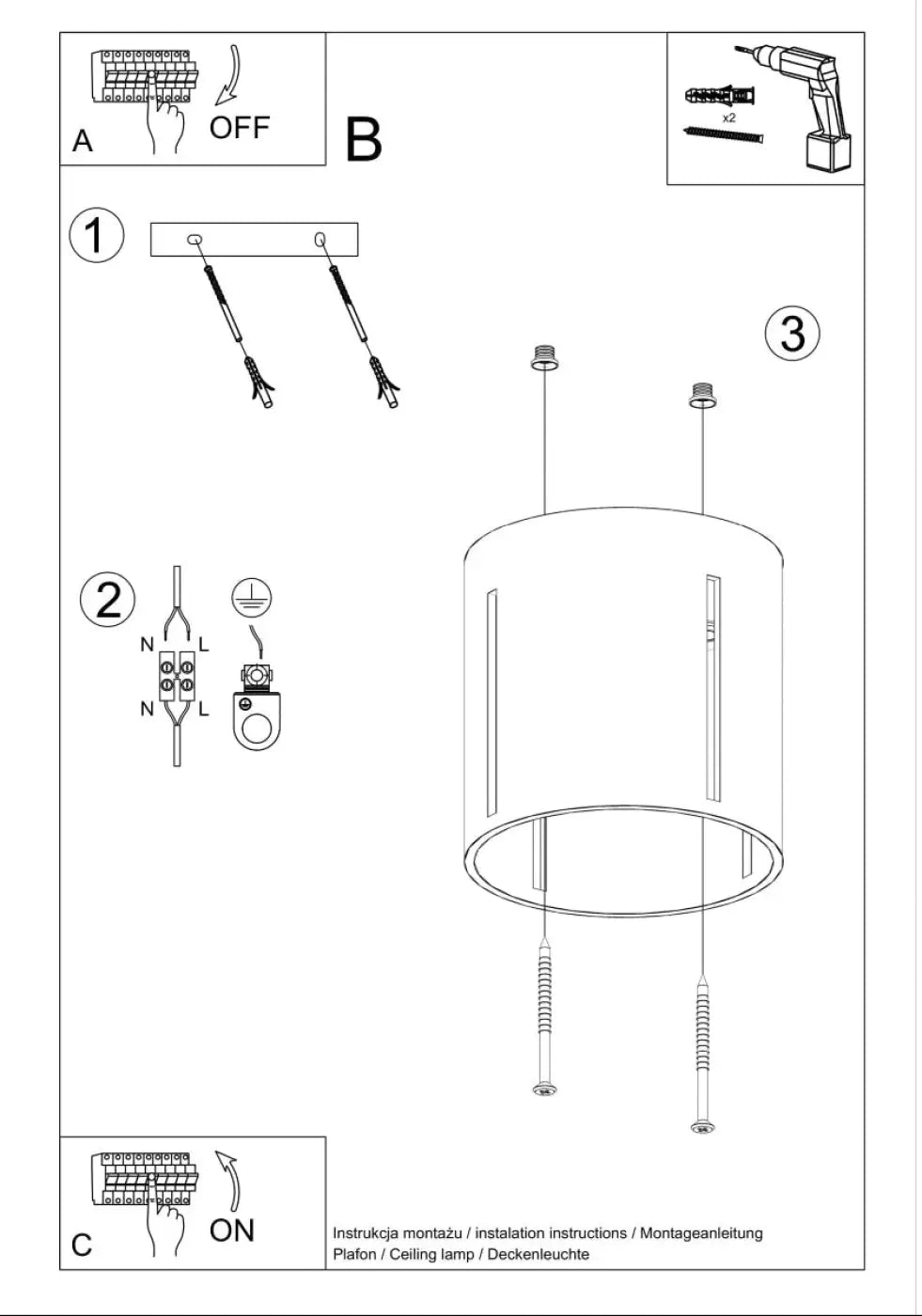 Plafonnier inez noir cylindrique en métal avec perforation linéaire offrant un spectacle lumineux élégant