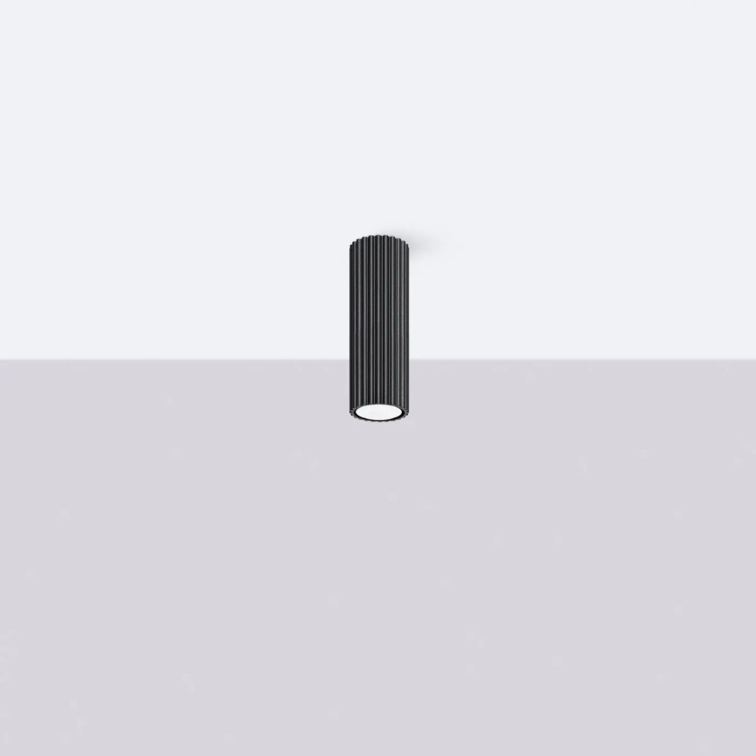 Luminaire plafonnier karbon allie noir cylindrique avec ampoules gu10 interchangeables et design minimaliste
