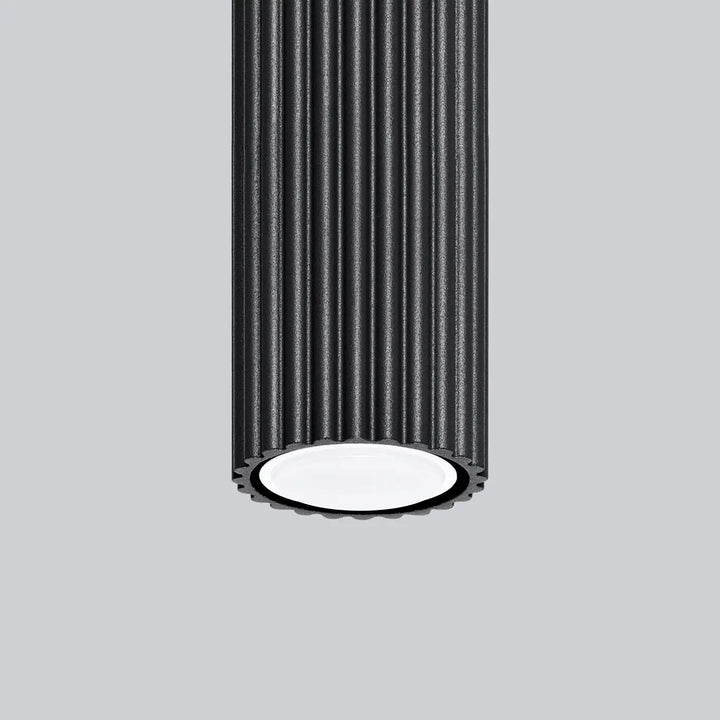 Plafonnier karbon allie noir cylindrique en métal avec design minimaliste et ampoules gu10 interchangeables ovales