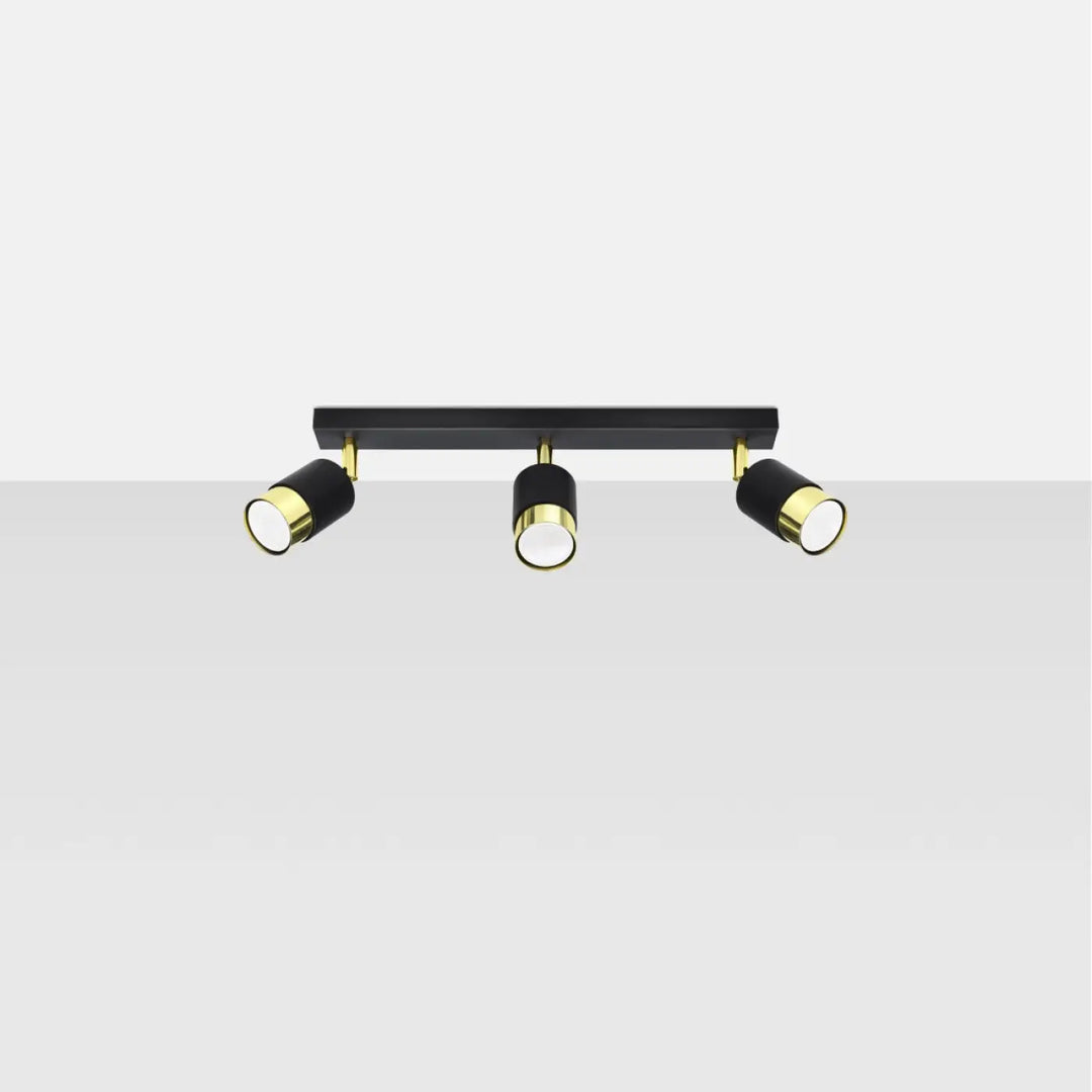 Plafonnier applique moderne nero 3 noir doré collection nero trois lumières design élégant totale liberté