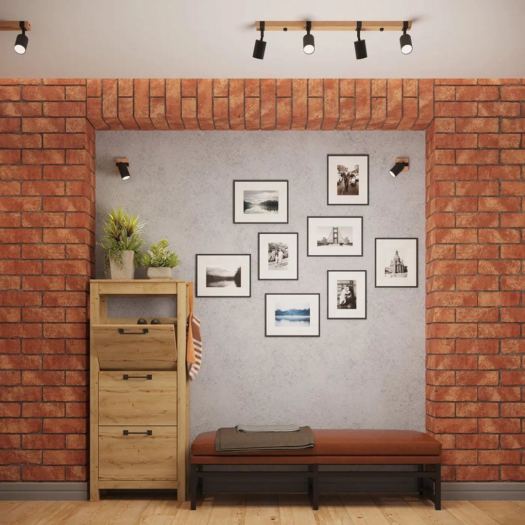 Luminaire plafonnier fager 2 noir en bois naturel avec abat-jours orientables et lampe directionnelle fager