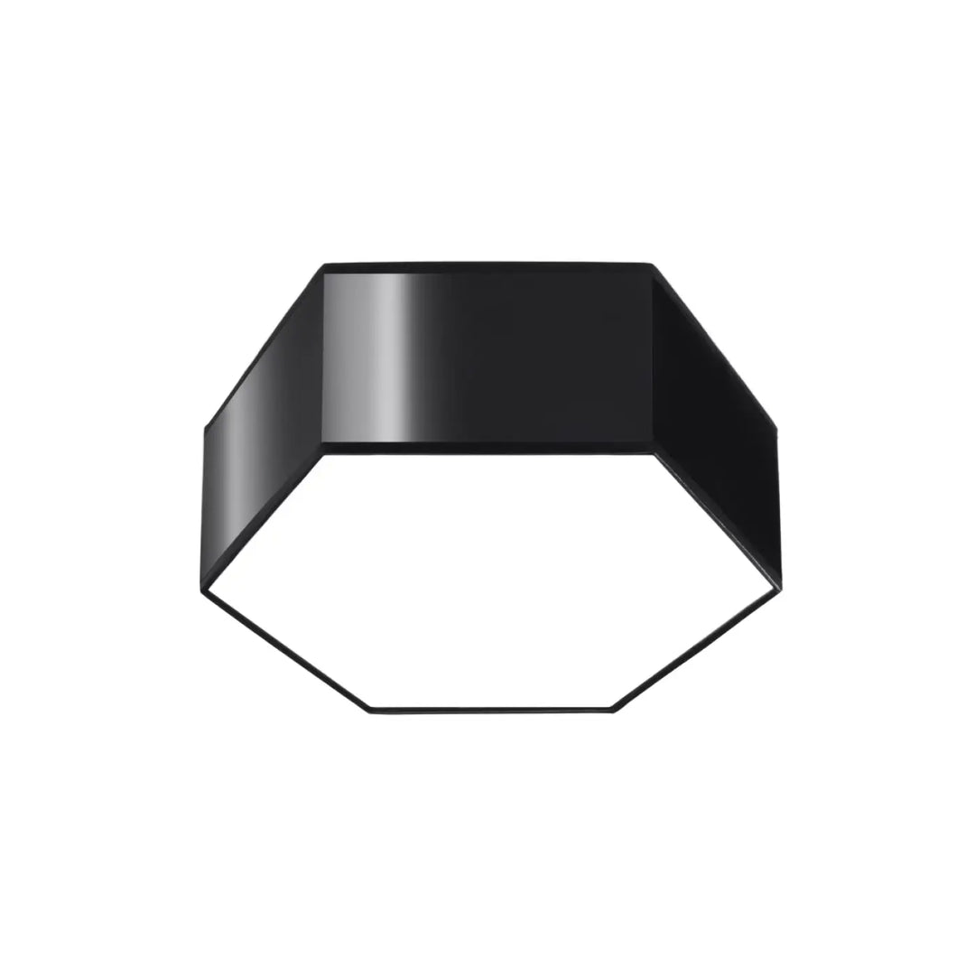 Luminaire plafonnier sunde 11 noir avec formes géométriques hexagonales en finition mate moderne et élégante