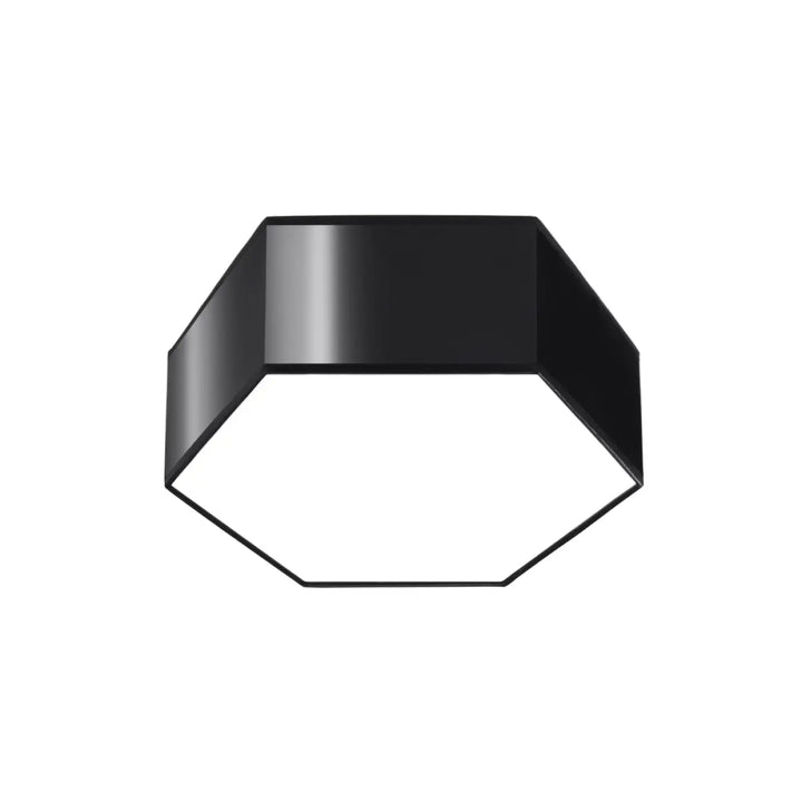 Luminaire plafonnier sunde 11 noir avec formes géométriques hexagonales en finition mate moderne et élégante